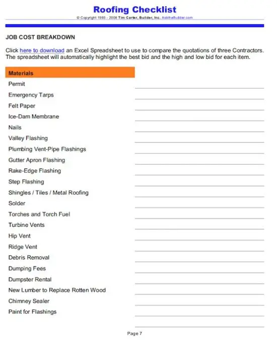 Roofing Bid Sheet A Dishonest One vs a Pro One