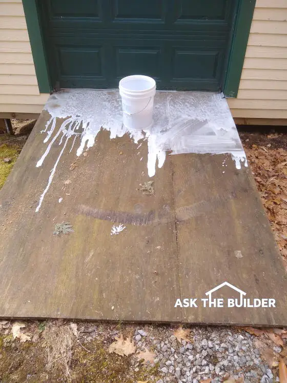 shed ramp cleaned with Stain Solver