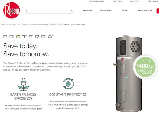 rheem proterra hybrid electric water heater
