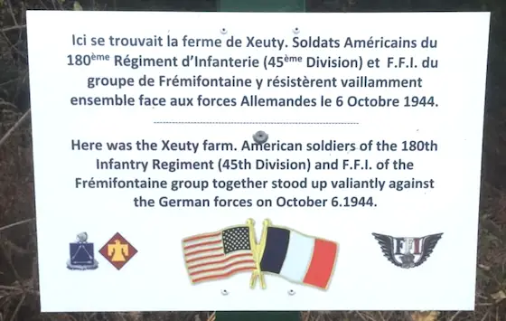 sign at Xeuty farmhouse location in Frémifontaine, France