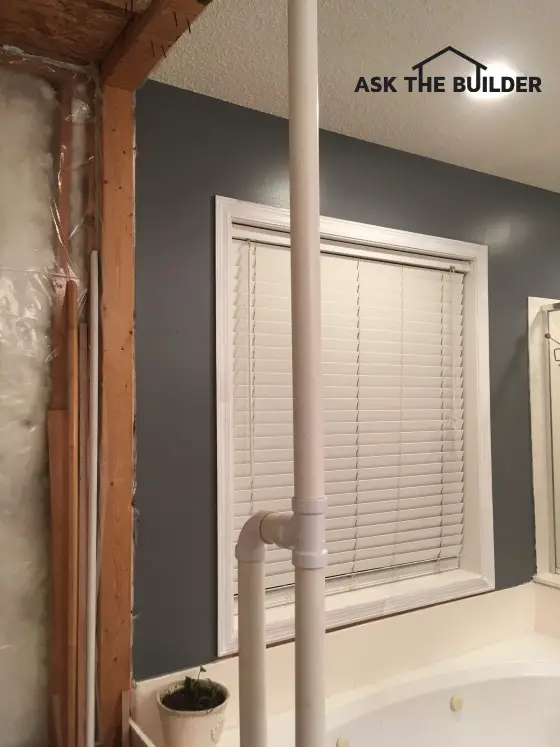 vent pipe in bathroom