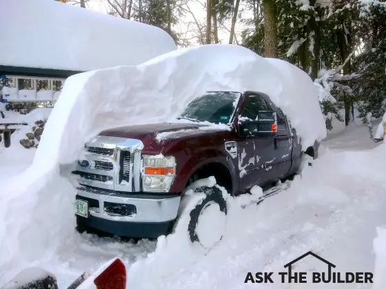 Storm Preparation - Tim's Truck under 40 inches of snow