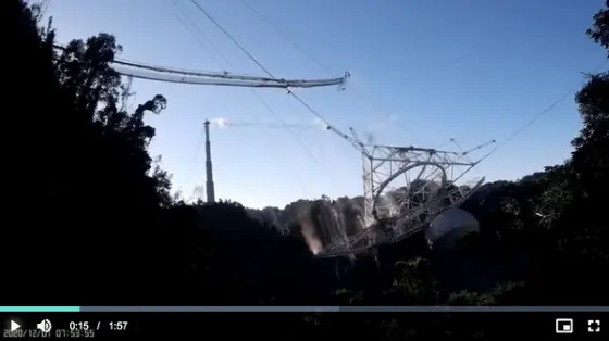 Arecibo Radio Telescope Collapse