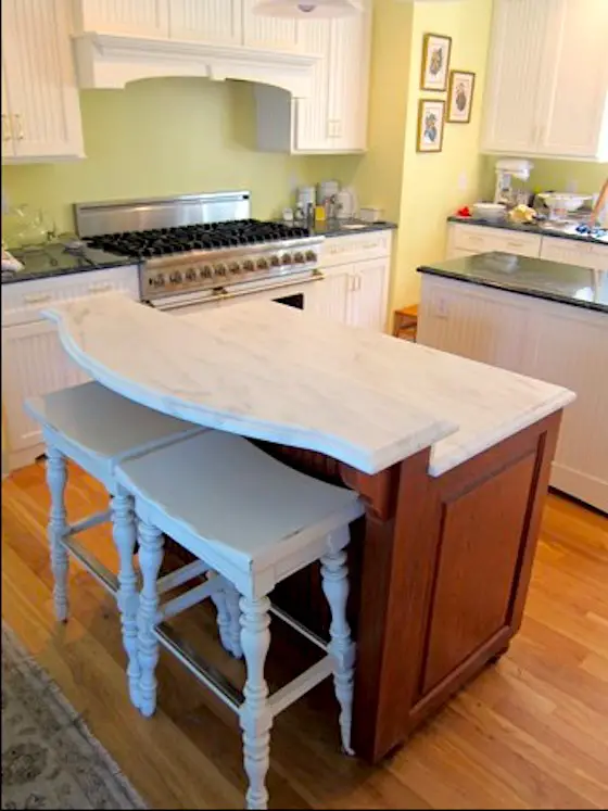 kitchen island with stools