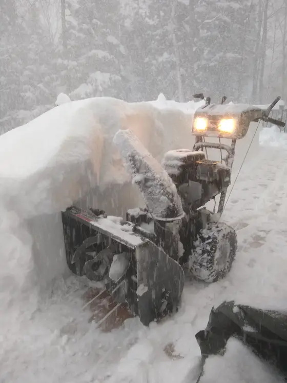 snowblower on deck