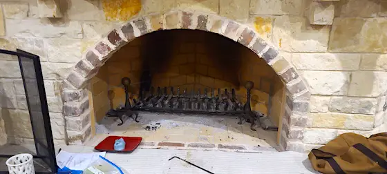 stone fireplace smoke smoking firebrick