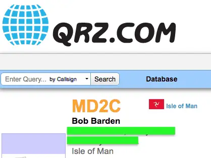MD2C QRZ listing