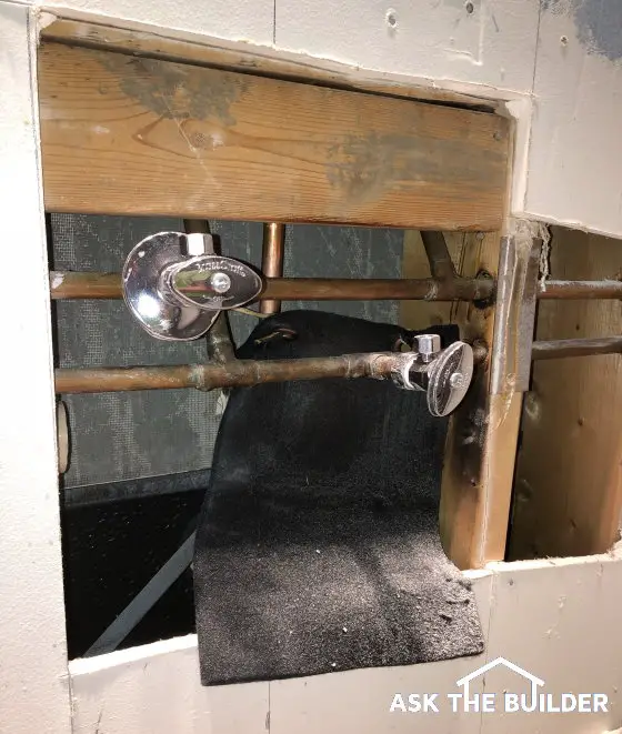 water valves in studs