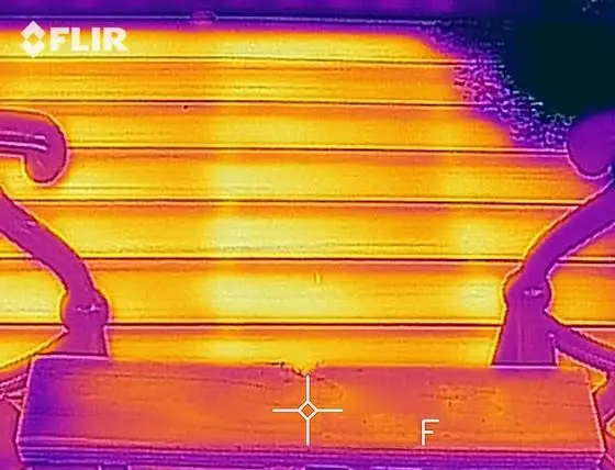 temperature of oak plank infrared