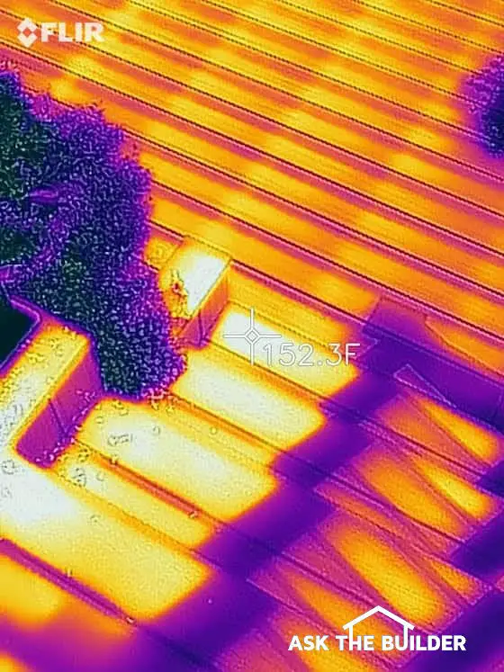 infrared photo of composite decking