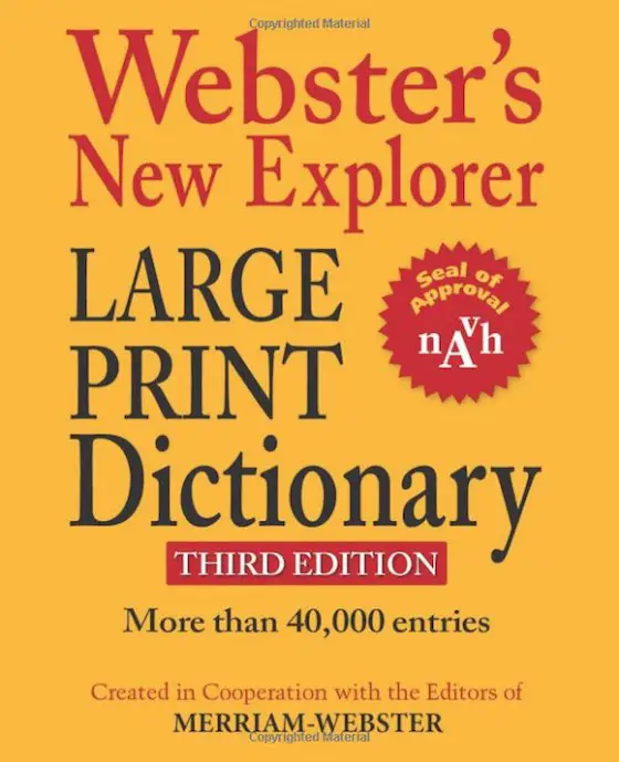 Webster's dictionary cover