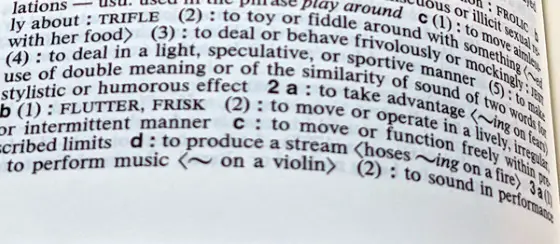 close up dictionary page