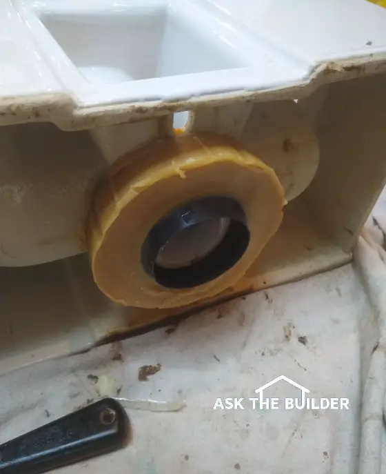 toilet wax gasket parts in a toilet tank too