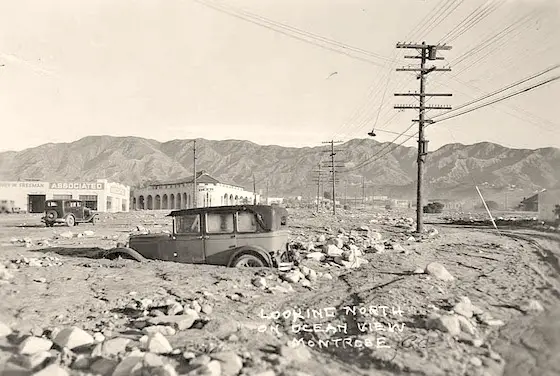 Montrose California 1934 debris flow