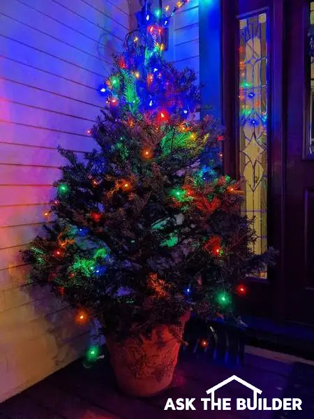 Christmas Tree On Porch