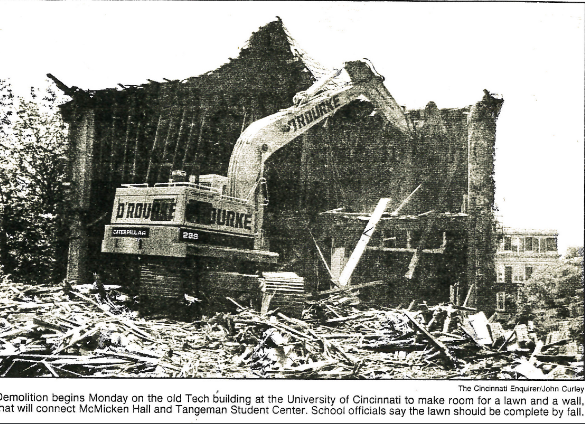 Old Tech University of Cincinnati demolition