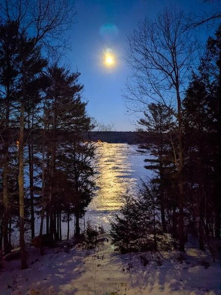 Moonrise over Lake Winnisquam NH