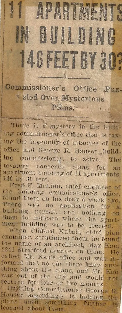 newspaper clipping of Valley View plans