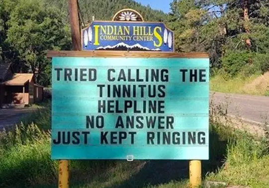 tinnitus road sign