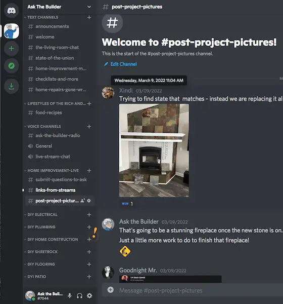 screenshot Ask the Builder Discord server