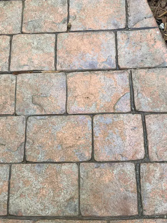 faded stamped concrete