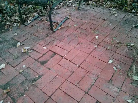 red clay paving brick patio
