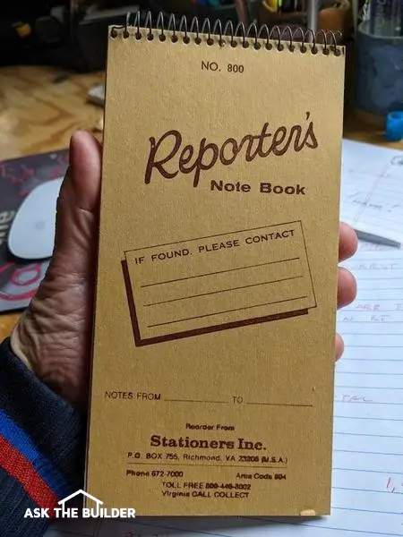 reporter's note book