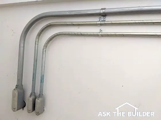 electrical conduit on wall