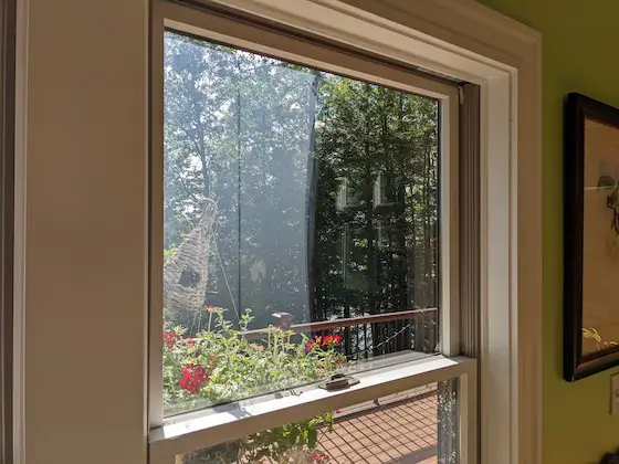 window glass partially clean