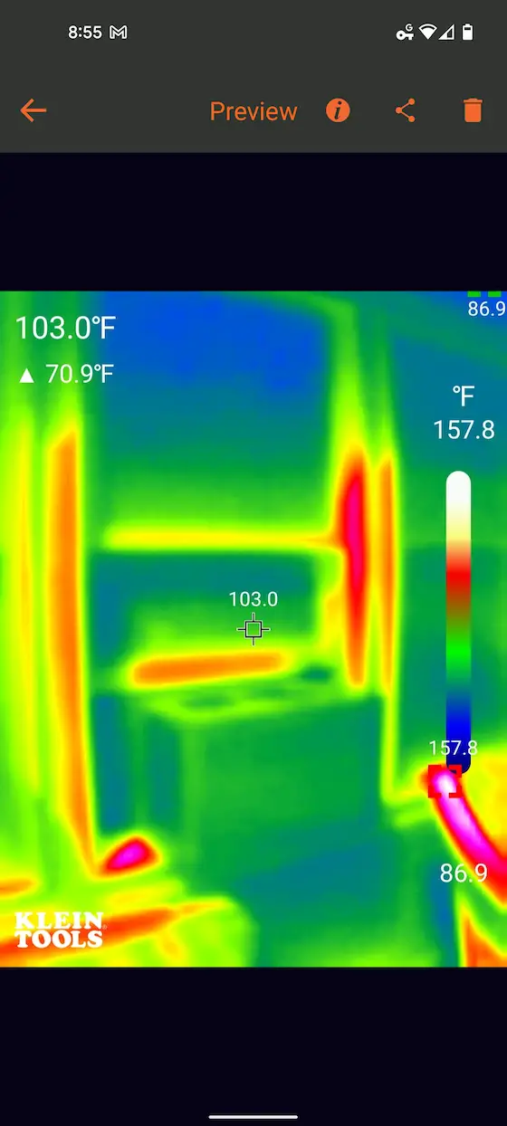 infrared photo of window ac unit