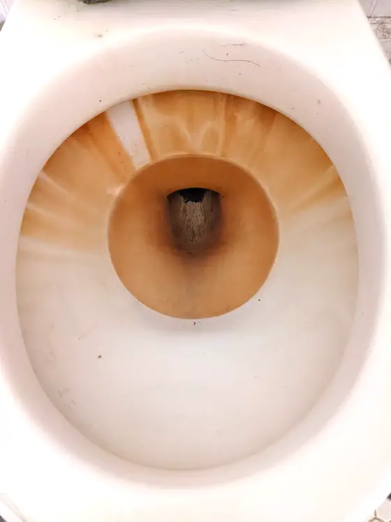 rust stains in toilet bowl