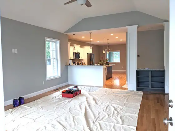 walls painted battleship gray