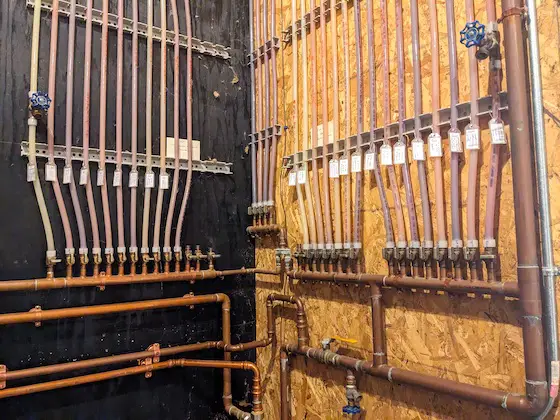 pex water lines and manifolds