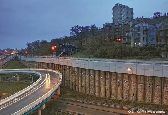 expensive mt adams retaining wall I-71