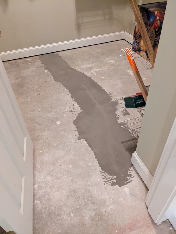 concrete floor leveling compound lvp repair