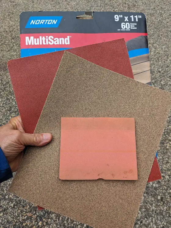 sheets of sandpaper