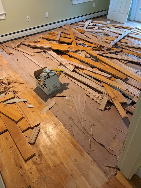 hardwood flooring ruined by water being removed