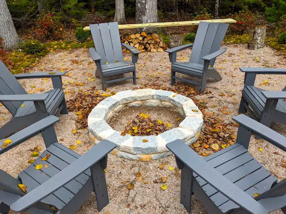 firepit created using granite blocks