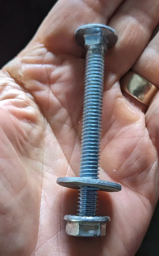 through bolt with washer and nut