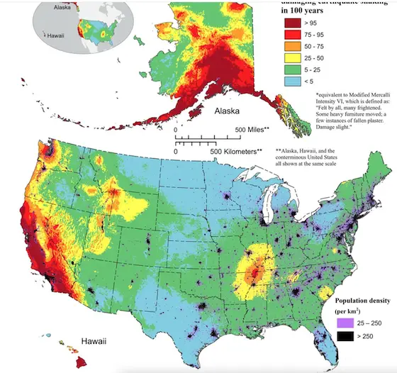 usgs earthquake hazard map for usa