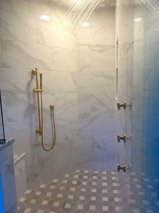 luxury shower with body sprays