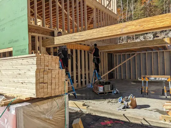 new house framing 2x6s engineered lumber beam