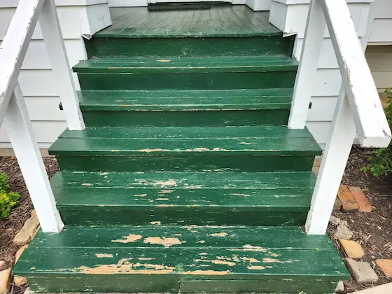 exterior wood steps paint peeling