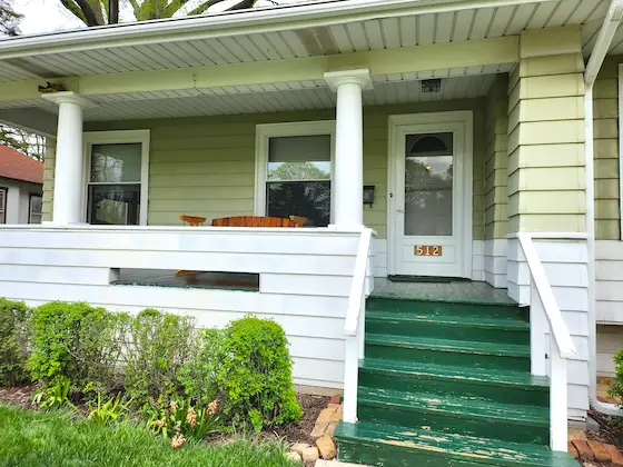 covered front porch exterior wood steps