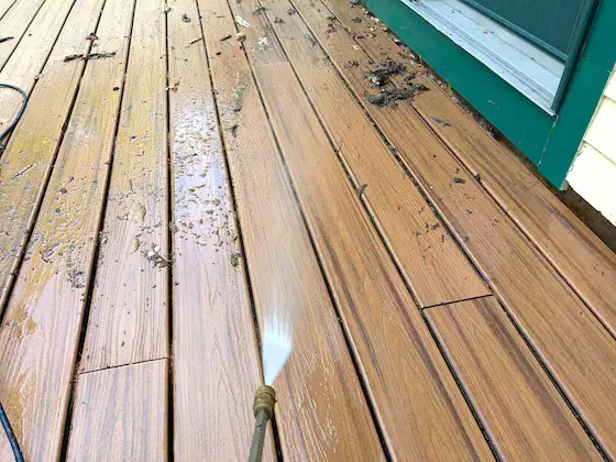 pressure wash trex transcend composite decking
