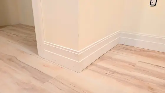 baseboard, casing, and lvp flooring