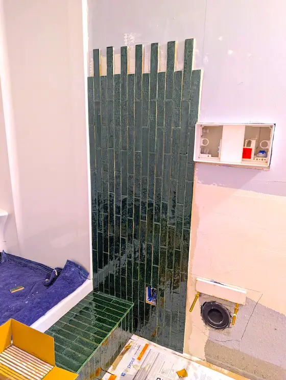 subway tile bathroom vertical install
