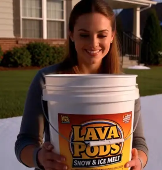 woman holding a bucket of lava pods all created by grok ai