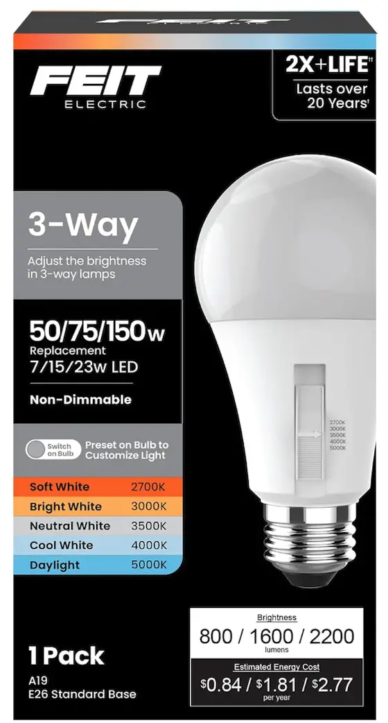 a19 led light bulbs adjustable color temp