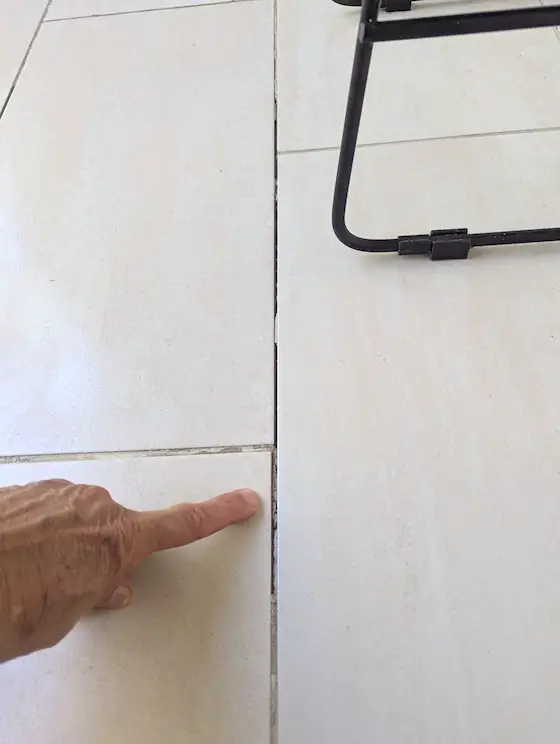 tile floor grout missing